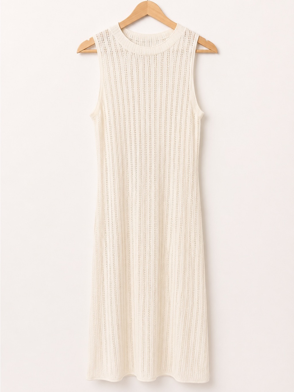 NWT New A New Day Sleeveless Ribbed Midi Dress Cream XL